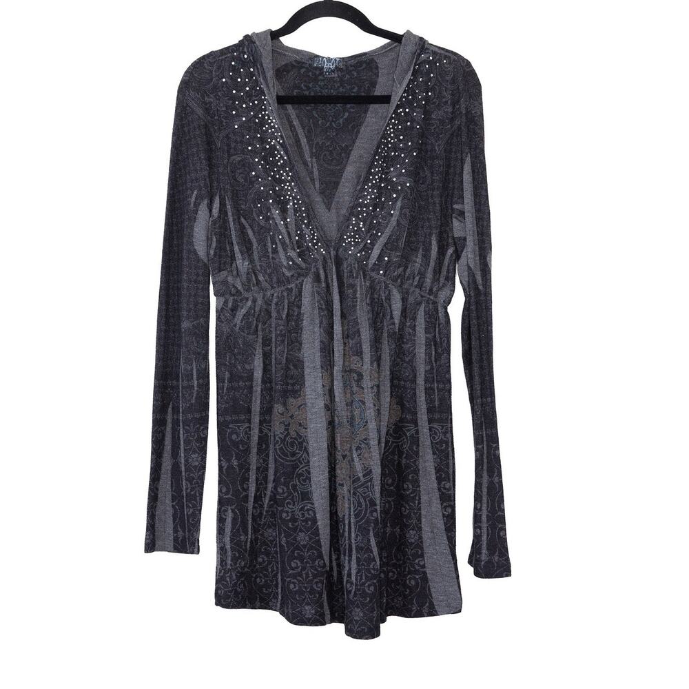 VTG DB Sport Babydoll Top Women L Black Y2K Whimsigoth Goth Fairy Grunge Emo USA - Picture 4 of 7